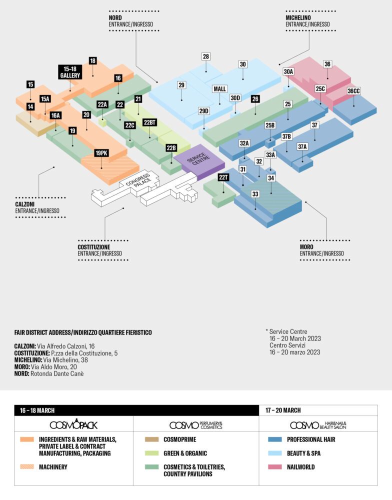 mappa cosmoprof 2023